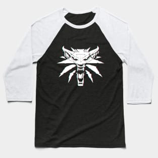 The Witcher 3 Logo Glitch Effect White Baseball T-Shirt